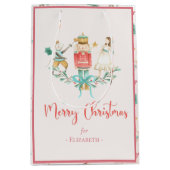Weihnachtsbaum Nutcracker Girl Personalisiert Kids Mittlere Geschenktüte (Vorderseite)