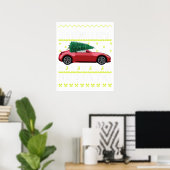 Weihnachtsbaum Oldtimer Auto Xmas hässlicher Pullo Poster (Heimbüro)