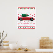 Weihnachtsbaum Oldtimer Auto Xmas hässlicher Sweat Poster (Küche)