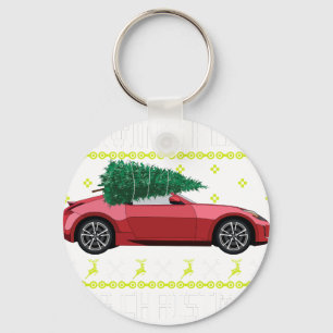 Weihnachtsbaum Oldtimer Auto Xmas hässlicher Sweat Schlüsselanhänger