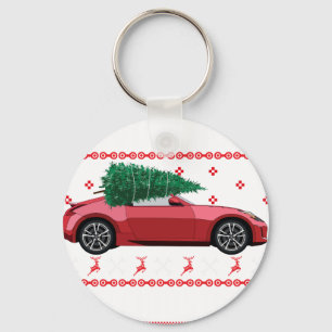 Weihnachtsbaum Oldtimer Auto Xmas hässlicher Sweat Schlüsselanhänger