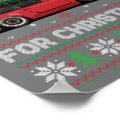Weihnachtsbaum Oldtimer Auto Xmas Ugly Sweater Pul Poster (Ecke)