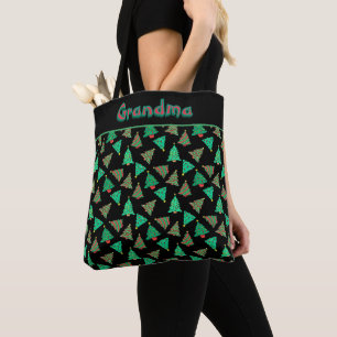 Weihnachtsbaum Oma Black Shopping Tasche