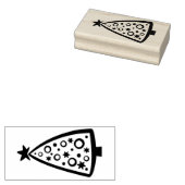Weihnachtsbaum Open Design Farbe es in Holz Kautsc Gummistempel (Stempel)