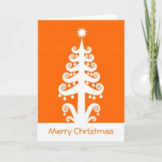 Weihnachtsbaum - Orange Feiertagskarte