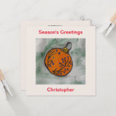 Weihnachtsbaum-Ornament-Flachkarte Karte (Vorderseite/Rückseite Beispiel)