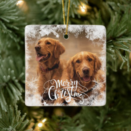 Weihnachtsbaum-Ornament gefrorenes Foto Keramikornament