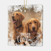 Weihnachtsbaum-Ornament gefrorenes Foto Keramikornament (Links)