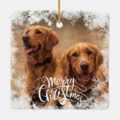 Weihnachtsbaum-Ornament gefrorenes Foto Keramikornament (Rückseite)