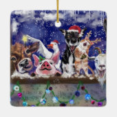 Weihnachtsbaum Ornament Happy Farm Animal Party (Rückseite)