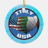 Weihnachtsbaum Ornament Italien USA Flaggen (Vorne)