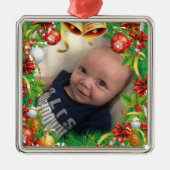 Weihnachtsbaum Ornament Niedlich Baby Foto Vorlage (Vorne)