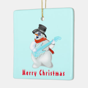 Weihnachtsbaum Ornament Snowmans Gitarrist Spaß