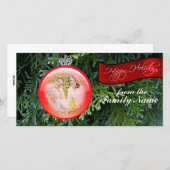 Weihnachtsbaum-Ornament-Vorlage Feiertagskarte (Vorne/Hinten)