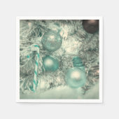 Weihnachtsbaum Ornamente Grüne Wasserfarbe Serviette (Vorderseite)