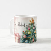 Weihnachtsbaum Ornamente mit Geschenken Kaffeetasse (Vorderseite Links)