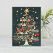 Weihnachtsbaum Ornamente Star Topper Feiertagskarte (Stehend Vorderseite)