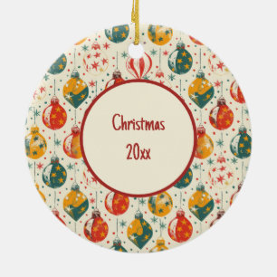 Weihnachtsbaum-Ornamente Vintage All-Over-Print Keramik Ornament