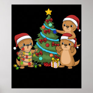 Weihnachtsbaum Otter Kinder Weihnachtsgeschenk Mee Poster