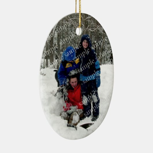 Weihnachtsbaum Oval Foto Template Ornament (Rechts)
