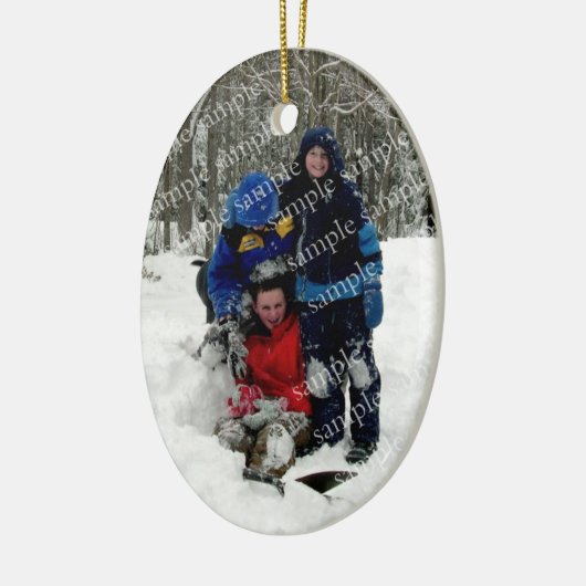 Weihnachtsbaum Oval Foto Template Ornament (Links)