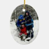 Weihnachtsbaum Oval Foto Template Ornament (Vorne)