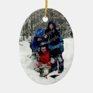 Weihnachtsbaum Oval Foto Template Ornament