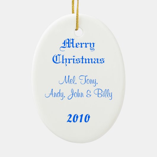 Weihnachtsbaum Oval Foto Template Ornament (Hinten)