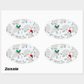 Weihnachtsbaum Ovaler Aufkleber (Blatt)