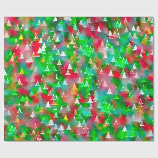 Weihnachtsbaum-Packpapier-Aquarell Geschenkpapier (Flach)