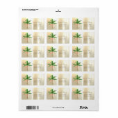 Weihnachtsbaum Palm Gold Adressaufkleber (Vorne)