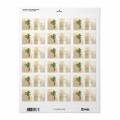 Weihnachtsbaum Palm String Lights Gold Adressaufkleber (Vorne)