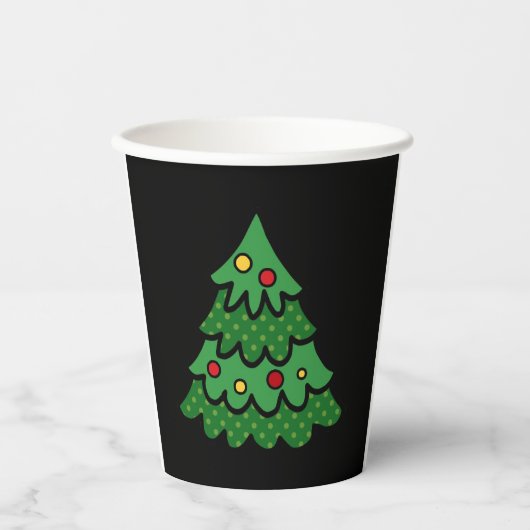 Weihnachtsbaum Pappbecher (Vorderseite)