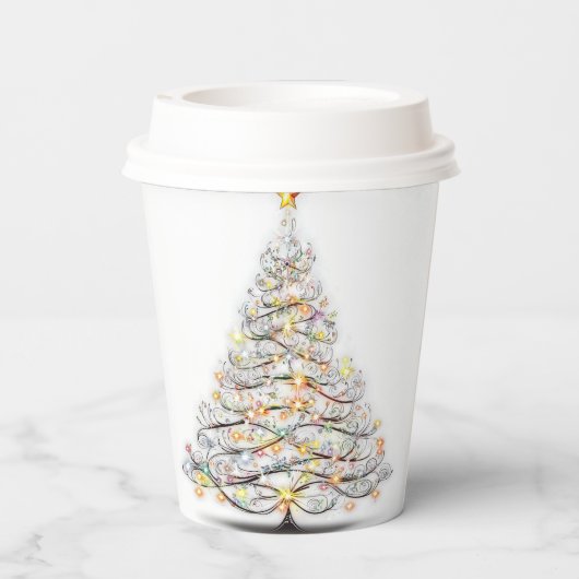 Weihnachtsbaum Pappbecher (Rückseite)