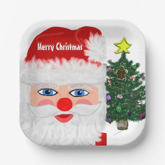 Weihnachtsbaum Pappteller (Vorderseite)