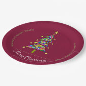 Weihnachtsbaum Pappteller (Schrägansicht)