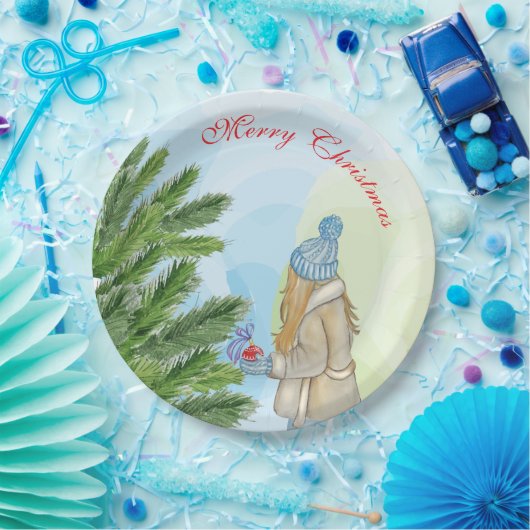 Weihnachtsbaum Pappteller (Party)