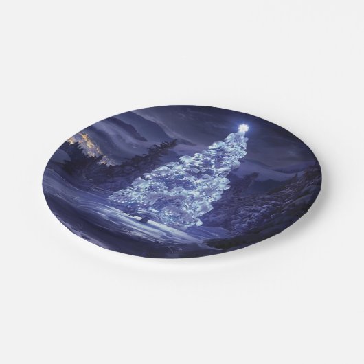 Weihnachtsbaum Pappteller (Schrägansicht)