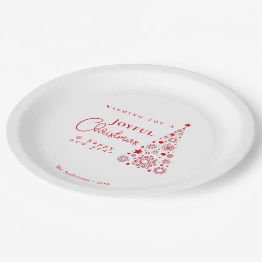 Weihnachtsbaum Pappteller (Schrägansicht)