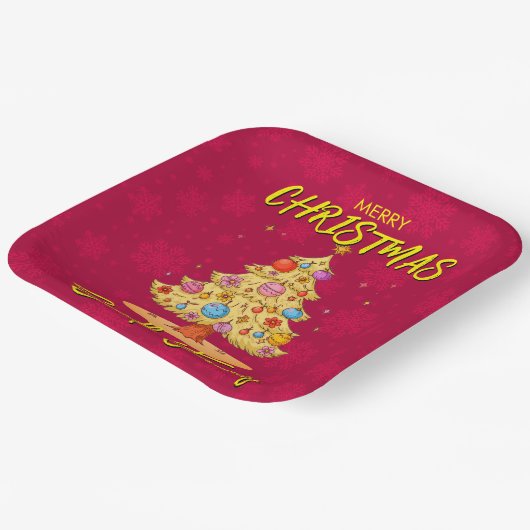 Weihnachtsbaum Pappteller (Gewinkelt)