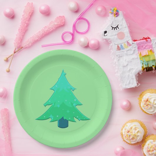 Weihnachtsbaum Pappteller (Party)