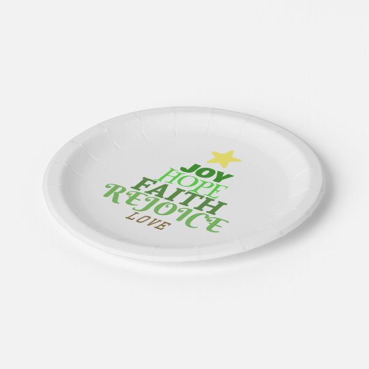 Weihnachtsbaum Pappteller (Schrägansicht)