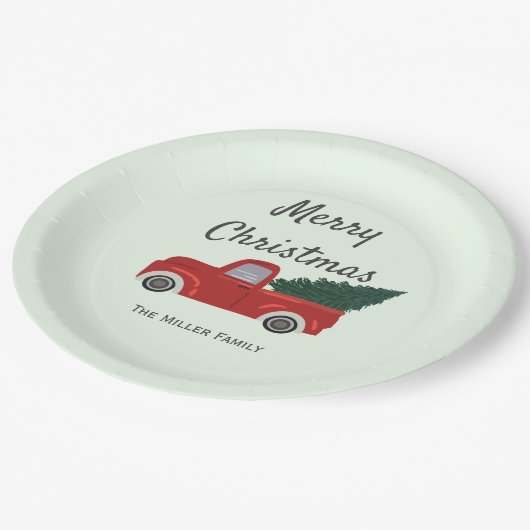 Weihnachtsbaum Pappteller (Schrägansicht)