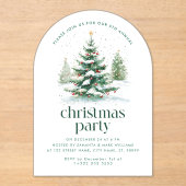 Weihnachtsbaum-Party Acryleinladungen (Vorderseite)