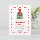 Weihnachtsbaum-Party am Heiligen Abend Einladung (Stehend Vorderseite)