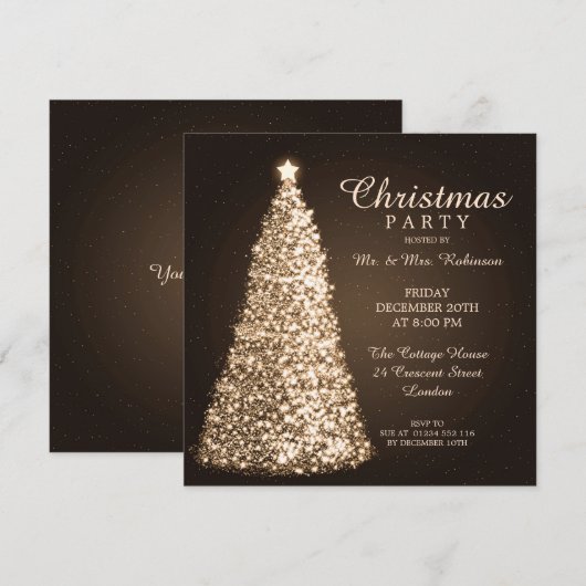 Weihnachtsbaum-Party Einladung (Vorne/Hinten)