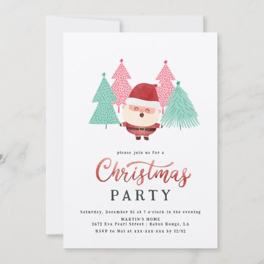 Weihnachtsbaum-Party Einladung (Vorderseite)