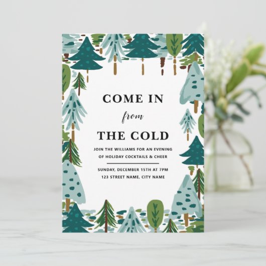 Weihnachtsbaum-Party Einladung (Stehend Vorderseite)