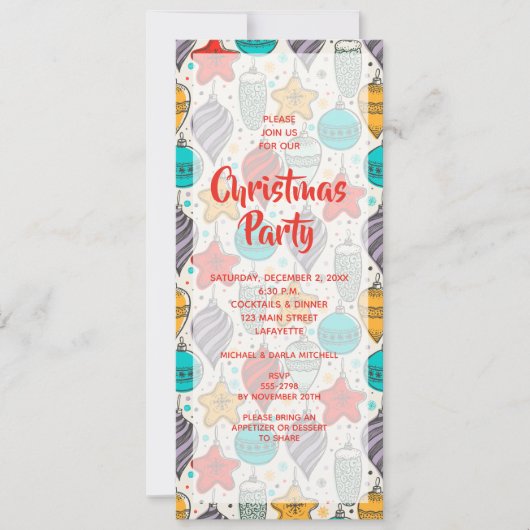 Weihnachtsbaum Party Einladung (Vorderseite)