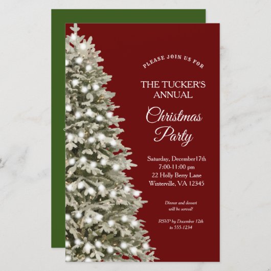 Weihnachtsbaum-Party Einladung (Vorne/Hinten)